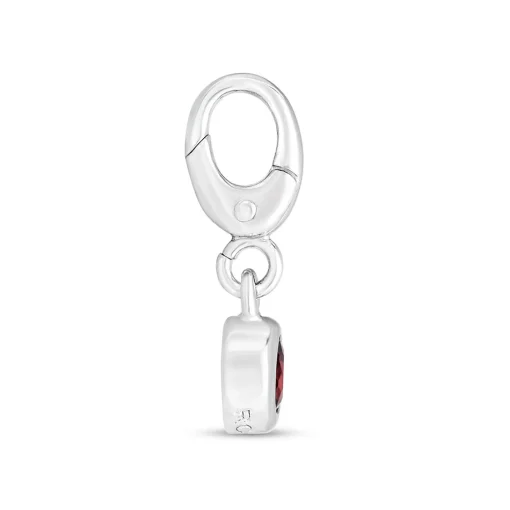 Garnet Birthstone Charm In Sterling Silver