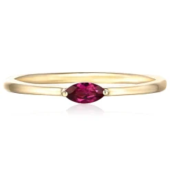 Garnet Stack Ring In 10K Yellow Gold