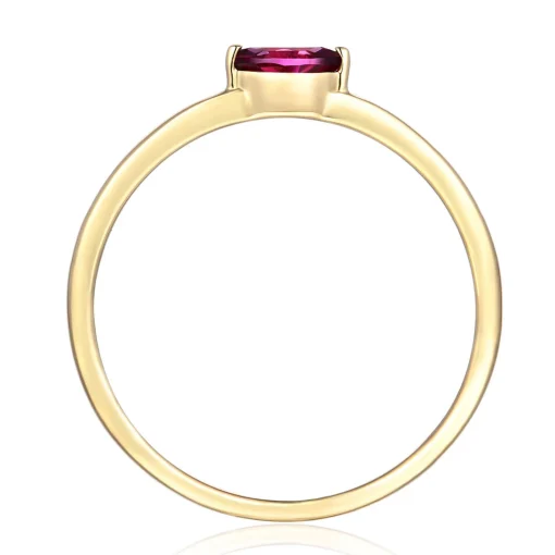 Garnet Stack Ring In 10K Yellow Gold