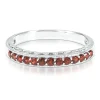Garnet Stackable Ring In Sterling Silver