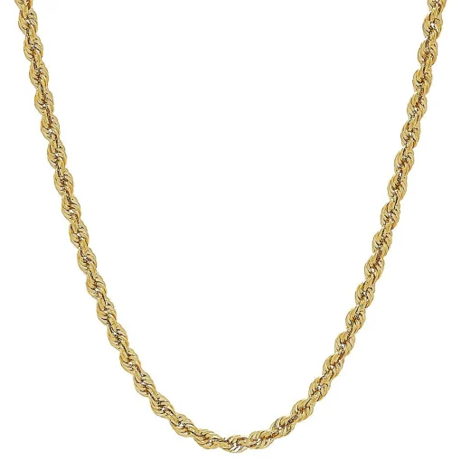 Glitter Rope Chain In 14K Yellow Gold, 22"