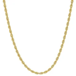 Glitter Rope Chain In 14K Yellow Gold, 18"