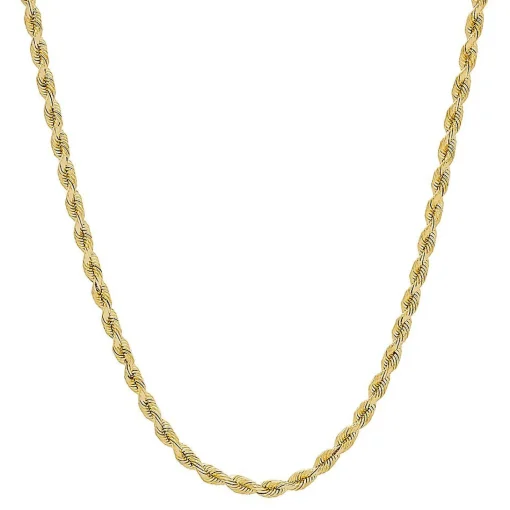 Glitter Rope Chain In 14K Yellow Gold, 24"
