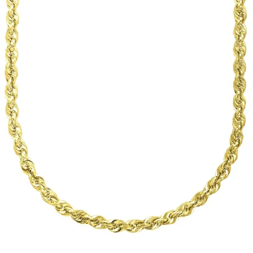 Glitter Rope Chain In 14K Yellow Gold, 20"