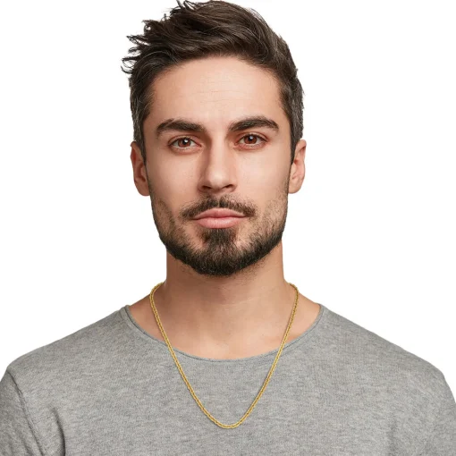 Glitter Rope Chain In 14K Yellow Gold, 22"