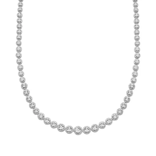 Graduated Diamond Tennis Necklace In Sterling Silver (1/2 Ct. Tw.)