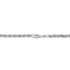 Graduated Rope Chain Necklace In Sterling Silver, 22