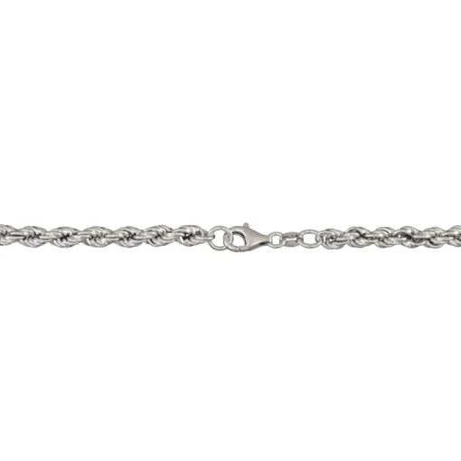 Graduated Rope Chain Necklace In Sterling Silver, 22"