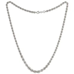 Graduated Rope Chain Necklace In Sterling Silver, 22