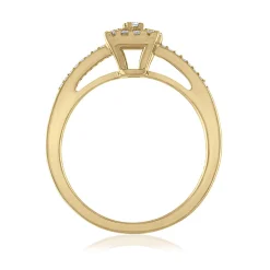 Halo Ring In 10K Yellow Gold (1/4 Ct. Tw.)