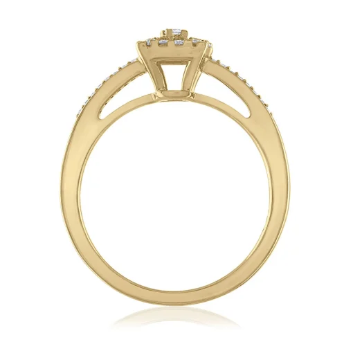 Halo Ring In 10K Yellow Gold (1/4 Ct. Tw.)
