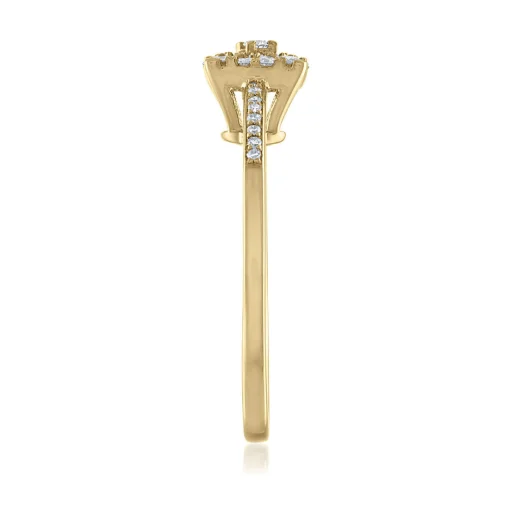 Halo Ring In 10K Yellow Gold (1/4 Ct. Tw.)