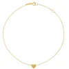 Heart Anklet In 14K Yellow Gold