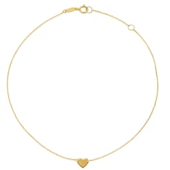 Heart Anklet In 14K Yellow Gold