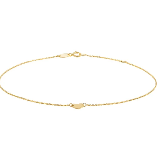 Heart Anklet In 14K Yellow Gold