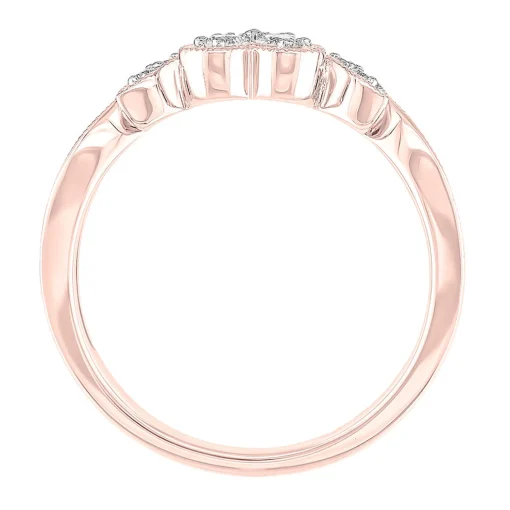 Heart Cluster Diamond Ring In 10K Rose Gold (1/5 Ct. Tw.)