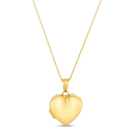 Heart Locket Pendant Polished In 14K Yellow Gold