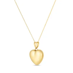 Heart Locket Pendant Polished In 14K Yellow Gold