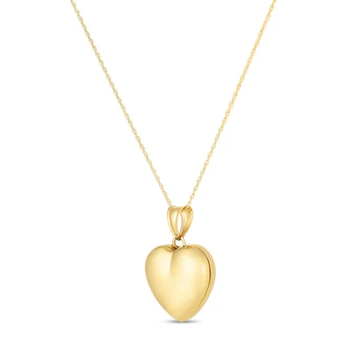 Heart Locket Pendant Polished In 14K Yellow Gold