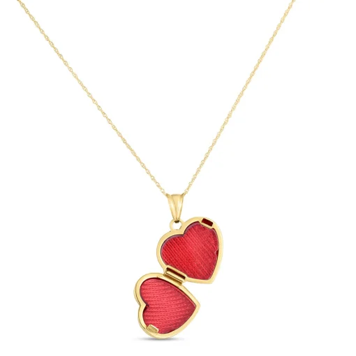Heart Locket Pendant Polished In 14K Yellow Gold
