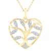 Heart Pendant With Diamonds In 10K Yellow Gold (1/8 Ct. Tw.)