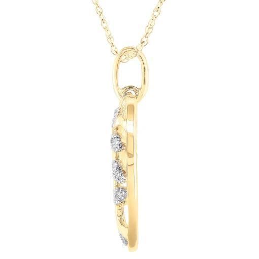 Heart Pendant With Diamonds In 10K Yellow Gold (1/8 Ct. Tw.)