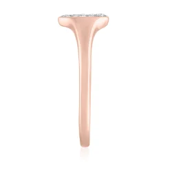 Heart Signet Ring With Diamond Accent In 10K Rose Gold