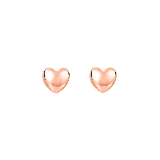 Heart Stud Earrings In 14K Rose Gold