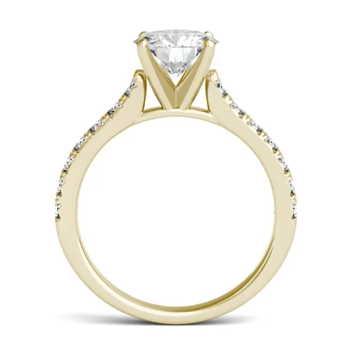 Hearts & Arrows Moissanite Ring In 14K Yellow Gold (1 7/8 Ct. Tw.)