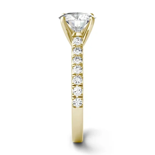 Hearts & Arrows Moissanite Ring In 14K Yellow Gold (1 7/8 Ct. Tw.)