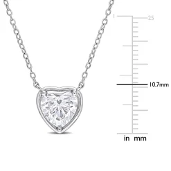 Heart-Shaped Moissanite Necklace In Sterling Silver (2 Ct.)