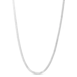 Herringbone Chain Necklace In Sterling Silver, 3Mm, 18"