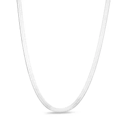 Herringbone Chain Necklace In Sterling Silver, 4.2Mm, 18"