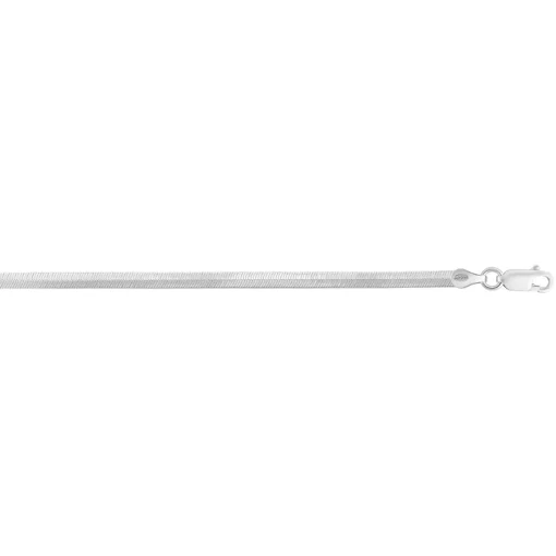 Herringbone Chain Necklace In Sterling Silver, 3Mm, 18"
