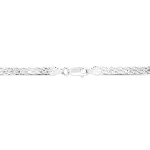 Herringbone Chain Necklace In Sterling Silver, 4.2Mm, 18"