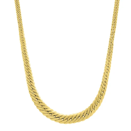 Herringbone Necklace In 14K Yellow Gold