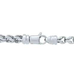 Hollow Link Chain In 10K White Gold