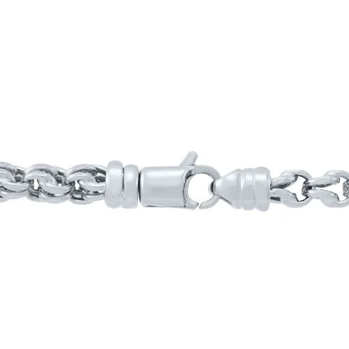 Hollow Link Chain In 10K White Gold