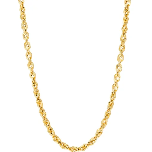 Hollow Twisted Chain In 14K Yellow Gold, 18"