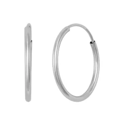 Hoop Earring In 14K White Gold, 16Mm