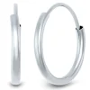 Hoop Earring In 14K White Gold, 12Mm