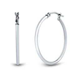 Hoop Earrings In 14K White Gold