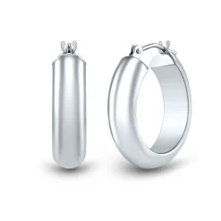 Hoop Earrings In 14K White Gold