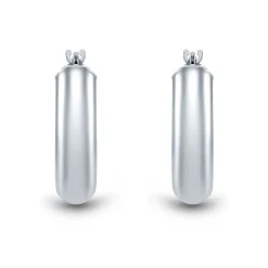 Hoop Earrings In 14K White Gold