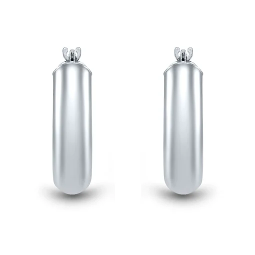 Hoop Earrings In 14K White Gold