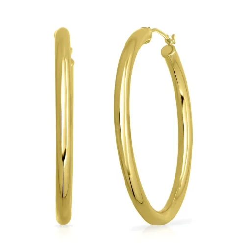 Hoop Earrings In 14K Yellow Gold