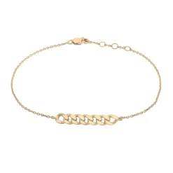 Horizontal Curb Link Bar Bracelet In Vermeil