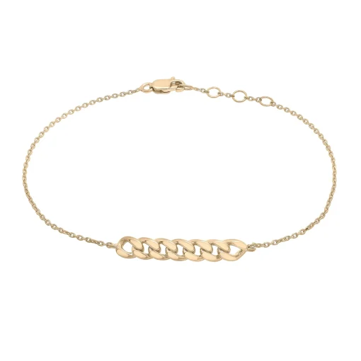 Horizontal Curb Link Bar Bracelet In Vermeil