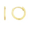 Huggie Hoop Earrings With Rounded Edges In 14K Yellow Gold