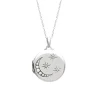 I Love You To The Moon And Back Lab Created White Sapphire & Opal Locket In Sterling Silver
